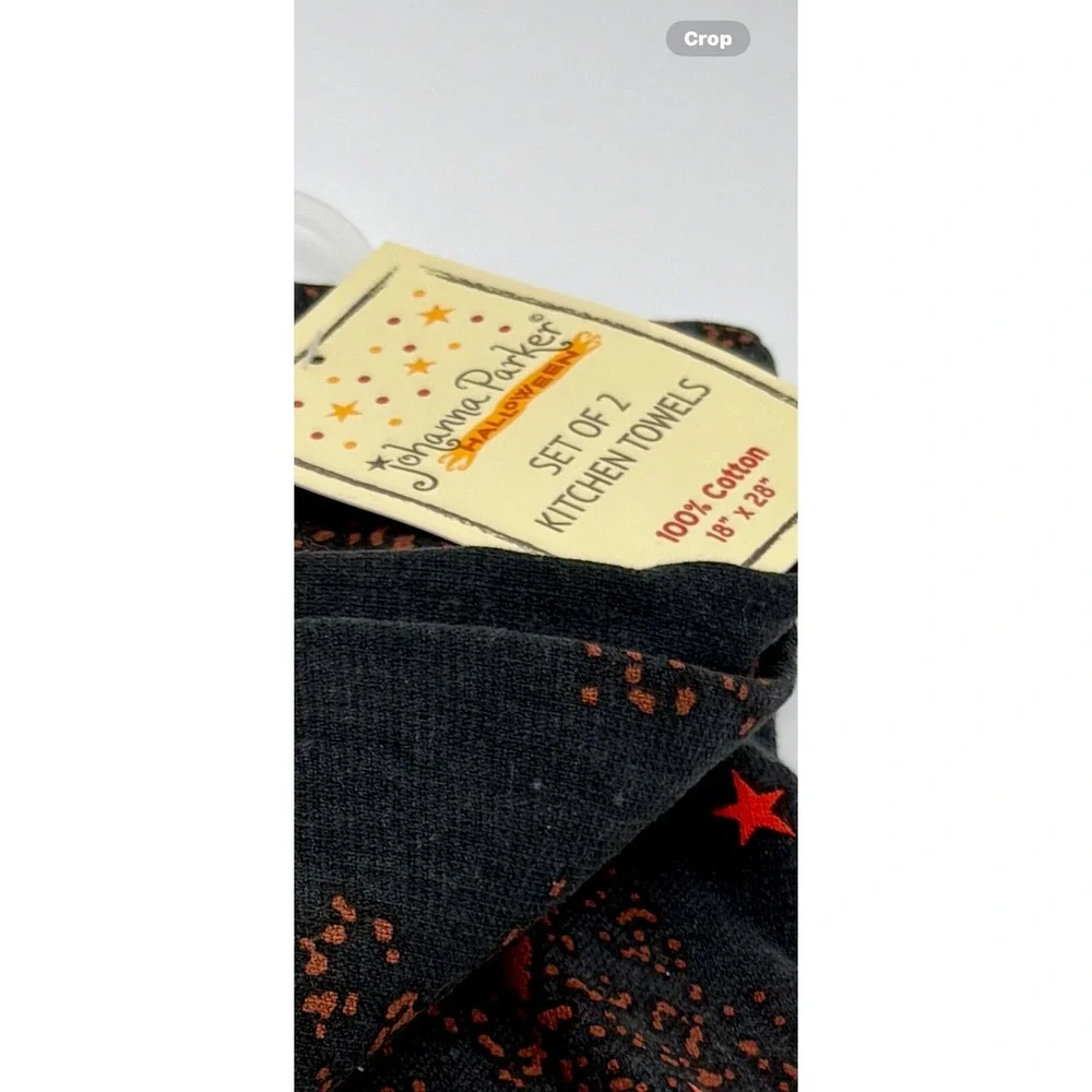 Johanna Parker Halloween Kitchen Towels Set Ghost‎ Stars Black 18